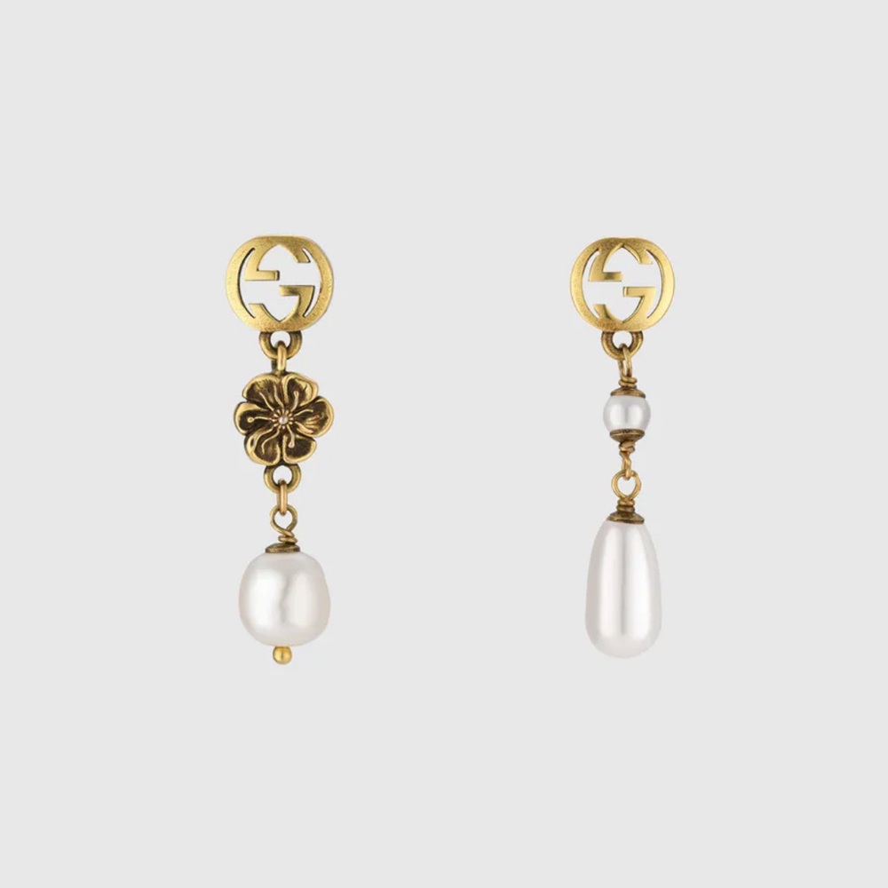 Gucci Flower Pearl Earrings